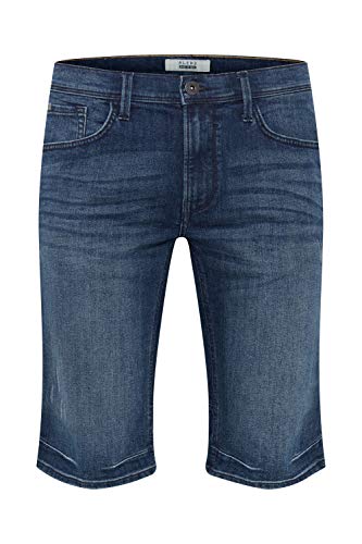 Blend BHDenon Herren Jeans Shorts Kurze Denim Hose mit Stretch Eingrifftaschen Baumwollmischung Regular fit, Größe:M, Farbe:Denim Darkblue (76207) von b BLEND