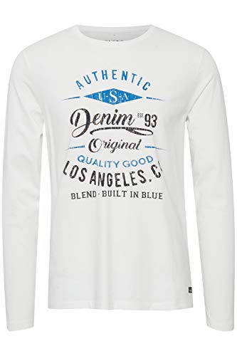 Blend Dopper Herren Longsleeve Langarmshirt Shirt Mit Print, Größe:M, Farbe:Offwhite (70005) von b BLEND