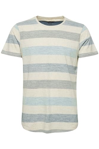 Blend Efkin Herren T-Shirt Kurzarm Shirt Mit Streifen Und Rundhalsausschnitt, Größe:L, Farbe:Dusty Blue (74649) von b BLEND