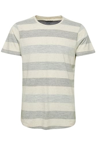 Blend Efkin Herren T-Shirt Kurzarm Shirt Mit Streifen Und Rundhalsausschnitt, Größe:M, Farbe:Steepl Grey (75121) von b BLEND