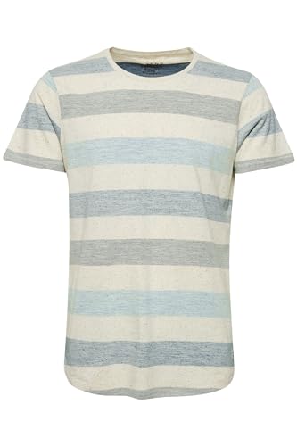 Blend Efkin Herren T-Shirt Kurzarm Shirt Mit Streifen Und Rundhalsausschnitt, Größe:XL, Farbe:Dusty Blue (74649) von b BLEND