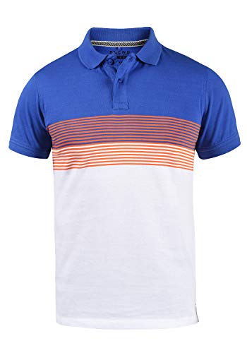 Blend Fabi Herren Poloshirt Polohemd T-Shirt mit Polokragen und Streifen aus 100% Baumwolle, Größe:L, Farbe:Federal Blue (74001) von b BLEND