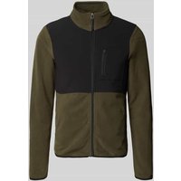 Blend Fleecejacke mit Reißverschlusstaschen Modell 'MARIO' in Oliv, Größe M von Blend