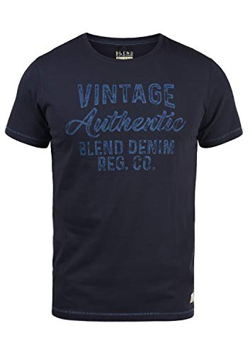 Blend Florenz Herren T-Shirt, Größe:L, Farbe:Dark Navy Blue (74645) von b BLEND