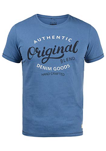 Blend Florenz Herren T-Shirt, Größe:L, Farbe:Federal Blue (74001) von b BLEND