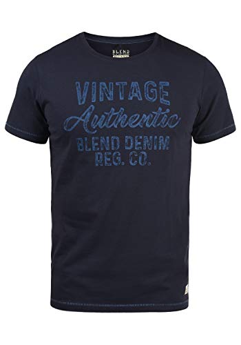 Blend Florenz Herren T-Shirt, Größe:XXL, Farbe:Dark Navy Blue (74645) von b BLEND