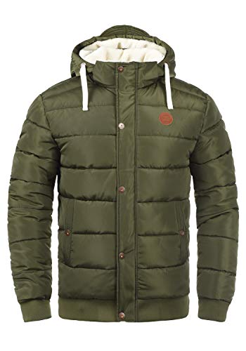 Blend Frederico Herren Winter Jacke Steppjacke Winterjacke gefüttert mit Kapuze und Teddy-Futter, Größe:L, Farbe:Ivy Green (77086) von b BLEND