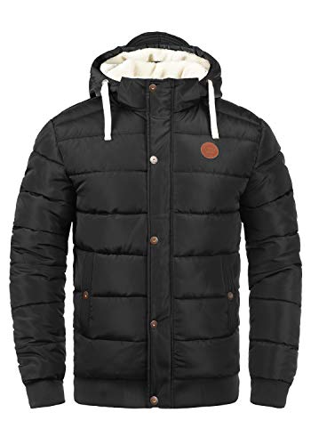 Blend Frederico Herren Winterjacke Steppjacke warme Jacke gefüttert mit Kapuze, Größe:3XL, Farbe:Black (70155) von b BLEND