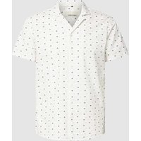Blend Freizeithemd mit Allover-Motiv-Print Modell 'MINI PALM' in Weiss, Größe M von Blend