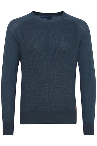 Blend Gandolf Herren Strickpullover Feinstrick Pullover Mit Rundhals Und Melierung Aus 100% Baumwolle, Größe:L, Farbe:Navy (70230) von b BLEND