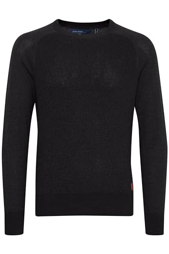 Blend BHGandolf Herren Strickpullover Feinstrick Pullover mit Rundhalsausschnitt 100% Baumwolle Regular fit, Größe:S, Farbe:Charcoal (70818) von b BLEND