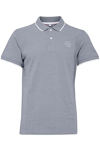 Blend BHBHNATE Poloshirt Poloshirt Herren Poloshirt Polohemd T-Shirt aus 100% Baumwolle, Größe:L, Farbe:Denim Blue (74646) von b BLEND