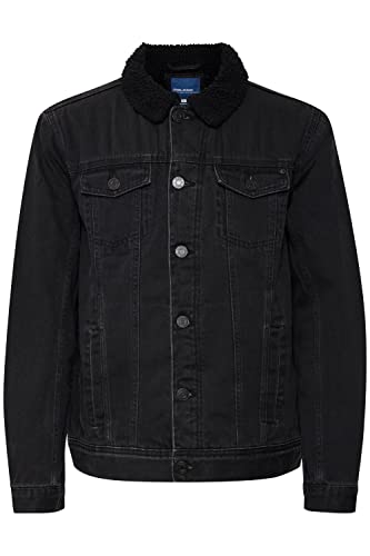 Blend 20712407 BHDenim Jacket Herren Jeansjacke Denim Übergangsjacke Jeansjacke mit Teddykragen Hemdkragen Used-look Regular Fit, Größe:L, Farbe:Denim black (200297) von b BLEND