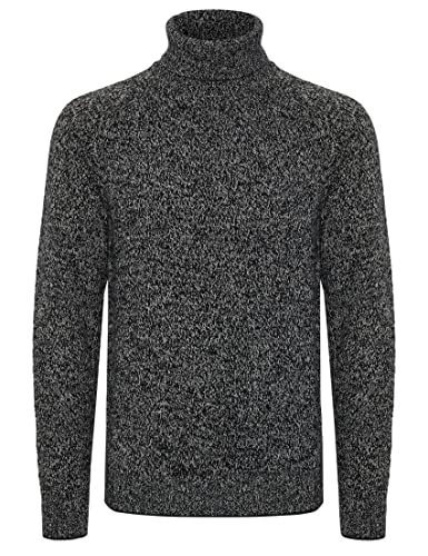 Blend 20712636 Herren Strickpullover Grobstrick Pullover mit Rollkragen Meliert, Größe:L, Farbe:Black (194007) von b BLEND