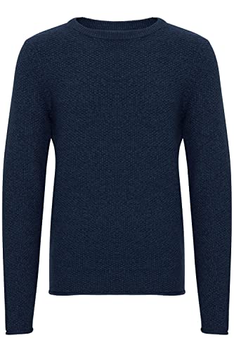 Blend 20712644 Herren Strickpullover Grobstrick Pullover mit Rundhalsausschnitt O-Neck Meliert, Größe:M, Farbe:Dress Blues (194024) von b BLEND