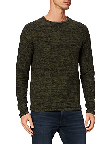 Blend 20712645 Herren Strickpullover Feinstrcik Pullover mit Rundhalsausschnitt Struktur, Größe:XL, Farbe:Lead Gray (171118) von b BLEND