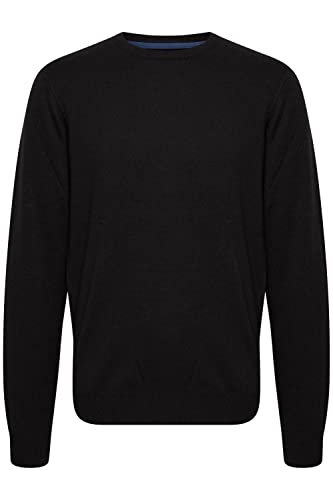 Blend BHNOLEN Herren Strickpullover Feinstrick Pullover mit Rundhalsausschnitt O-Neck, Größe:XL, Farbe:Black (194007) von b BLEND