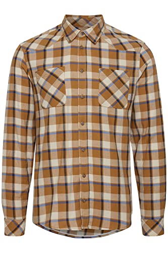 Blend BHShirt 20713360 Herren Freizeithemd Hemd kariert mit klassischem Hemdkragen aus, Größe:L, Farbe:Chipmunk (171044) von b BLEND