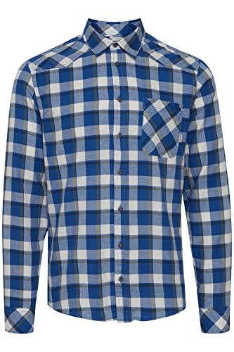 Blend BHShirt 20713360 Herren Freizeithemd Hemd kariert mit klassischem Hemdkragen aus, Größe:L, Farbe:Nautical Blue (194050) von b BLEND