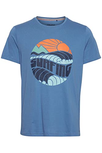 Blend BHTeeHerren T-Shirt Kurzarm Shirt mit Print und Rundhalsausschnitt aus 100% Baumwolle, Größe:M, Farbe:Dutch Blue (183928) von b BLEND