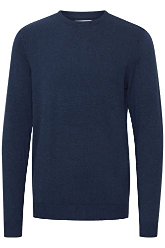 Blend 20714626 Herren Strickpullover Feinstrick Pullover mit Rundhalskragen, Größe:L, Farbe:Dress Blues (194024) von b BLEND