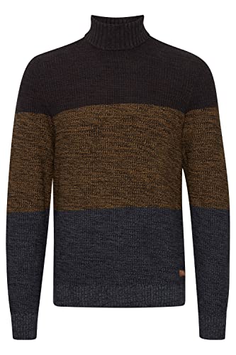 Blend 20714627 Herren Rollkragenpullover Pullover Pulli Color Block Design, Größe:XL, Farbe:Bronze Brown (180937) von b BLEND