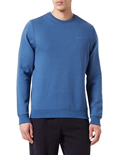 Blend BHDownton Crew Neck Sweatshirt Crew Neck Sweatshirt Herren Sweatshirt Pullover Pulli mit Rundhalsausschnitt, Größe:L, Farbe:Ensign Blue (194026) von Blend