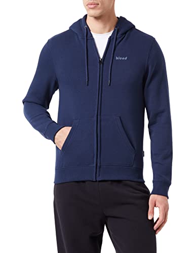 Blend BHDownton Herren Sweatjacke Kapuzenjacke Hoodie mit Kapuze und Reißverschluss, Größe:XL, Farbe:Dress Blues (194024) von b BLEND