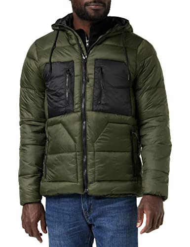 Blend 20714841 Outerwear Herren Winterjacke Herrenjacke Jacke kurze Winterjacke mit Kapuze und abgesetzten Brusttaschen Regular Fit, Größe:S, Farbe:Forest Night (190414) von b BLEND