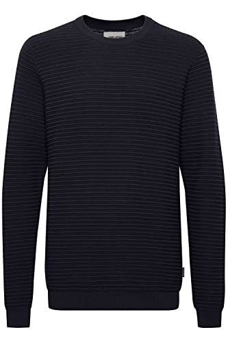 Blend 20715005 Herren Strickpullover Feinstrick Pullover mit Struktur Rundhalsausschnitt, Größe:XL, Farbe:Black (194007) von b BLEND