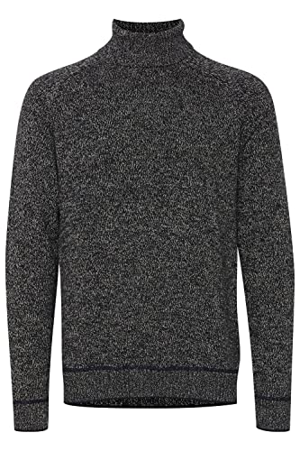 Blend 20714599 Herren Rollkragenpullover Pullover Feinstrick mit Rollkragen Meliert, Größe:2XL, Farbe:Black (194007) von b BLEND