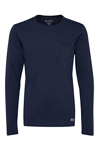 Blend Herren 20703060 Langarmshirt, Blau (Navy 70230), X-Large (Herstellergröße: XL) von b BLEND