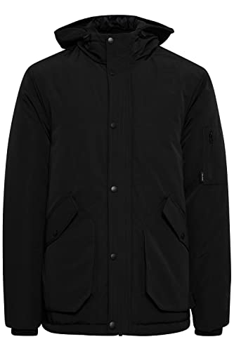 Blend 20714396 Outerwear Herren Winterjacke Herrenjacke Jacke Winterjacke mit Großen Taschen und großer Kapuze Regular Fit, Größe:M, Farbe:Black (194007) von b BLEND