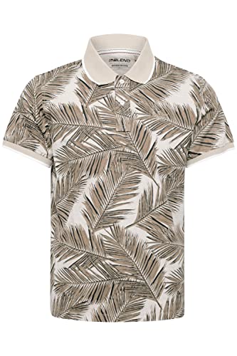 Blend 20715470 Polo Herren Poloshirt Polohemd Palmenmuster Polokragen Regular Fit Pique-Qualität, Größe:XL, Farbe:Crockery (161104) von b BLEND