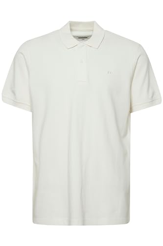 Blend BHEdington polo Herren Poloshirt Polohemd geschwaschene Qualität Polokragen Hochwertiger Baumwoll-Pikee Regular Fit, Größe:L, Farbe:Snow White (110602) von Blend