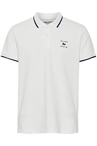 Blend 20715178 Polo Herren Poloshirt Polohemd mit Polokragen Logo-Stickerei Regular Fit, Größe:M, Farbe:Snow White (110602) von b BLEND