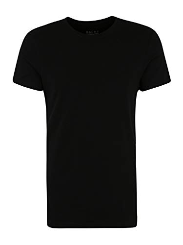 Blend Herren T-Shirt O-neck, 2er Pack, Einfarbig, Gr. Large, Schwarz (black 70155) von Blend