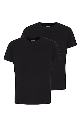 Blend Herren T-Shirt O-neck, 2er Pack, Einfarbig, Gr. Large, Schwarz (black 70155) von Blend