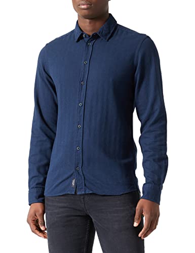 Blend Herren Woven Shirt l/s Hemd, 194024/Dress Blues, XL von Blend