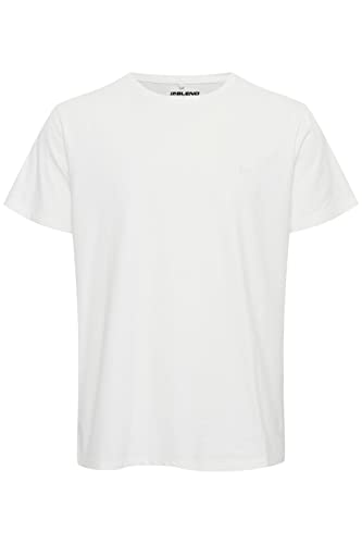 Blend 20714914 Herren T-Shirt Kurzarm Weihnachts T-Shirt mit Stickerei X-Mas Rundhalsausschnitt Brusttasche, Größe:M, Farbe:Snow White (110602) von b BLEND