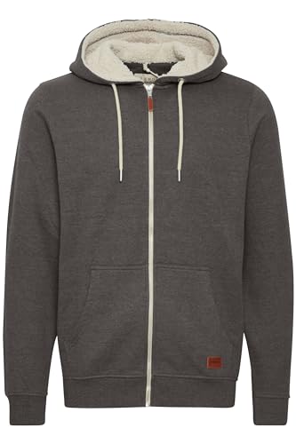 Blend Hulker Teddy Herren Winter Sweatjacke Kapuzen-Jacke Zip-Hoodie Pullover mit Teddy-Futter, Größe:L, Farbe:Charcoal Mix Teddy (75124) von b BLEND