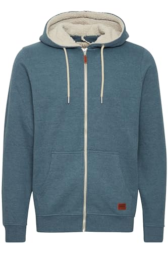 Blend Hulker Teddy Herren Winter Sweatjacke Kapuzen-Jacke Zip-Hoodie Pullover mit Teddy-Futter, Größe:L, Farbe:Ensign Blue Teddy (74654) von b BLEND