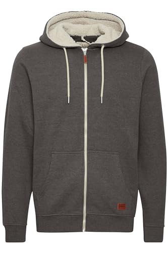 Blend Hulker Teddy Herren Winter Sweatjacke Kapuzen-Jacke Zip-Hoodie Pullover mit Teddy-Futter, Größe:S, Farbe:Charcoal Mix Teddy (75124) von b BLEND