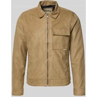 Blend Jacke in Leder-Optik mit Brusttasche Modell 'HELGER' in Beige, Größe XL von Blend