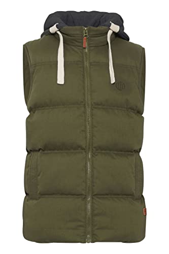 Blend BHJens Herren Weste Steppweste Outdoor Weste mit Kapuze und Stehkragen, Größe:XXL, Farbe:Dusty Green (70595) von b BLEND