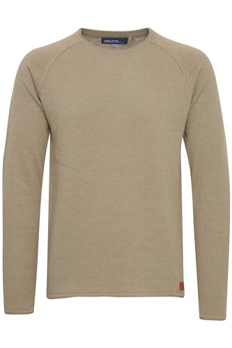 Blend John Herren Strickpullover Feinstrick Pullover Mit Rundhals Und Melierung Aus 100% Baumwolle, Größe:L, Farbe:Beige Brown (71509) von b BLEND