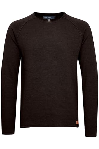 Blend John Herren Strickpullover Feinstrick Pullover Mit Rundhals Und Melierung Aus 100% Baumwolle, Größe:L, Farbe:Black (70155) von b BLEND