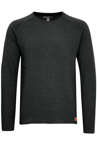 Blend John Herren Strickpullover Feinstrick Pullover Mit Rundhals Und Melierung Aus 100% Baumwolle, Größe:M, Farbe:Navy (70230) von b BLEND