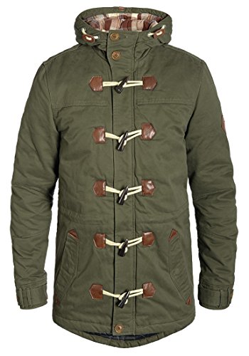 Blend Kenthon Herren Winter Jacke Parka Dufflecoat Mantel lange Winterjacke gefüttert mit Hochabschließendem Kragen aus 100% Baumwolle, Größe:L, Farbe:Ivy Green (77086) von b BLEND