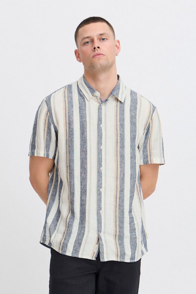 Blend Kurzarmhemd BHBOBBY Shirt stripe Stilvolles Kurzarmhemd aus Leinenmix von Blend